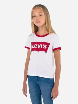Підліткова футболка для дівчинки Levi's 316155293 158 см Білий/Червоний (1159812240)