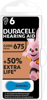 Батарейки для слуховых аппаратов Duracell Hearing Aid 675 6 шт