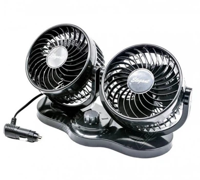 Вентилятор автомобильный двойной 12V на подставке Elegant EL 101 545 два режима