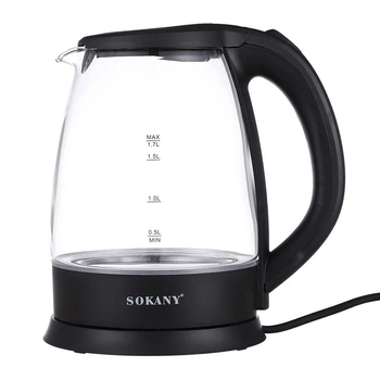 Скляний Електричний чайник Sokany GK-322 1,7л
