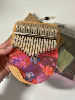 Калимба Музыкальный Инструмент Океан Цветов 17 key /язычков Kalimba Pink Queen Flowers