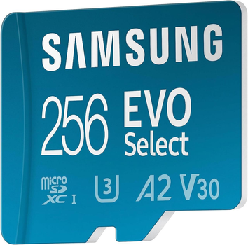 Карта памяти Samsung EVO Select 256 ГБ microSDXC UHS-I U3 130 МБ/с с SD-адаптером (Б/У)