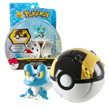 Игровая фигурка Throw 'N' Pop Poke Ball Pokemon Фроки с покеболом 5 см