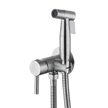 Смеситель для гигиенического душа LIDZ Aria скрытого монтажа серый нержавеющая сталь 80x80мм LDARI111NKS46105