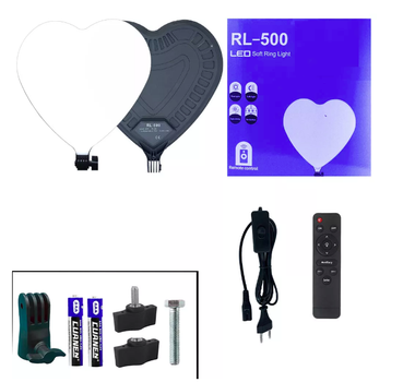 Лампа видеосвет LED RL-500 светильник сердце 30/32см