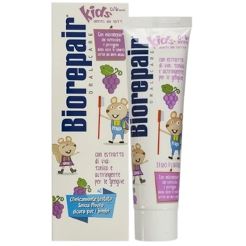 Зубная паста Протикариозная Biorepair Kids Для детей 0-6 лет (0 ppm) (Вкус - Виноград) (50 мл.) (922987971)