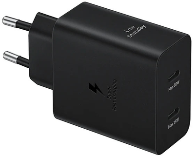 Мережевий зарядний пристрій Samsung 50 Вт Power Adapter Type-C Cable Black (EP-T5020XBEGEU)