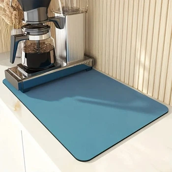 Диатомитовый суперпоглощающий коврик для кухни 49*39 см Blue