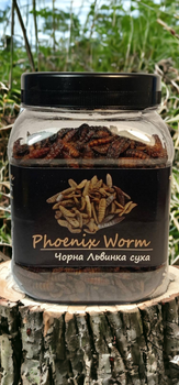 Чорна Львинка "Phoenix Worm". Корм для їжаків, птахів, гризунів, рептилій. 450 мл/120г ТМ " Буся "