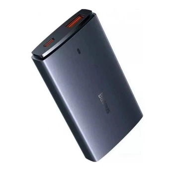 Ультратонкое сетевое зарядное устройство 65W Baseus GaN5 Pro с кабелем Type-C 100W, серый