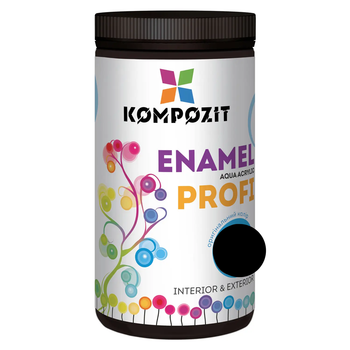 Эмаль акриловая Kompozit PROFI черная 0,7 л.