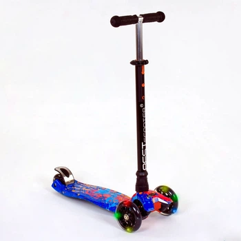 Детский трехколесный самокат Best Scooter MAXI со светящимися колесами 120 мм