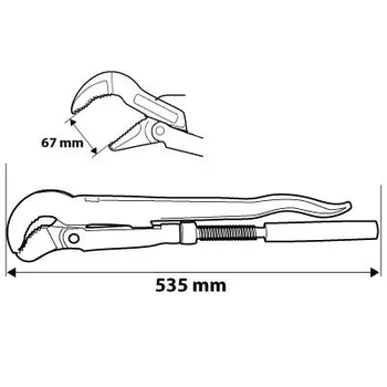 Ключ для труб NEO Tools тип 45 2.0" 535 мм 02-128 (5907558406030)