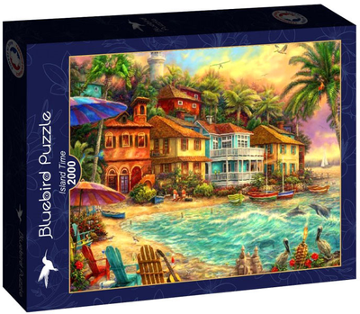 Puzzle Bluebird Kolorowe domki na plaży 98 x 69 cm 2000 elementów (3663384904462)