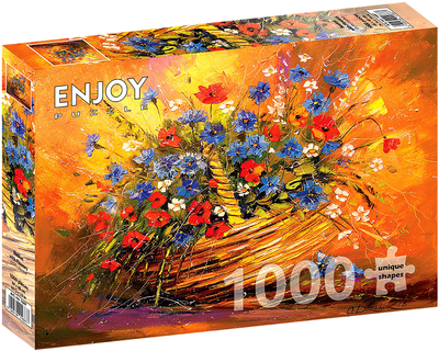 Puzzle Enjoy Koszyk z kwiatami 68 x 48 cm 1000 elementów (5949194016877)