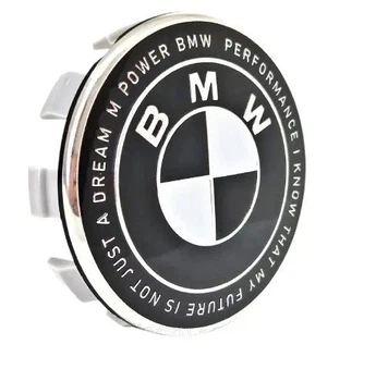 Колпачки в диски BMW, Black-White, заглушки в колеса 68 мм