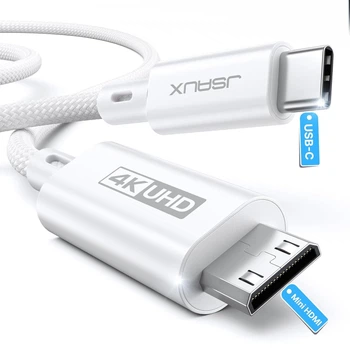 Кабель JSAUX Type-C to mini HDMI 4K@30Hz/2K@60Hz/1080P 3м білий