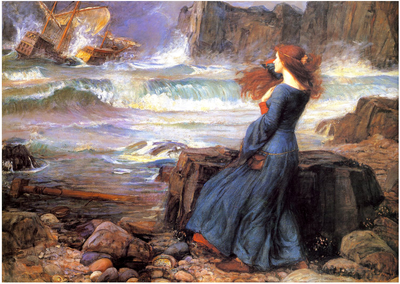 Puzzle Enjoy John William Waterhouse Miranda w burzy 68 x 48 cm 1000 elementów (5949194015481)