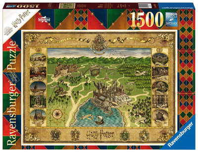 Пазл Ravensburger Карта Гоґвортса 80 x 60 см 1500 деталей (4005556165995)