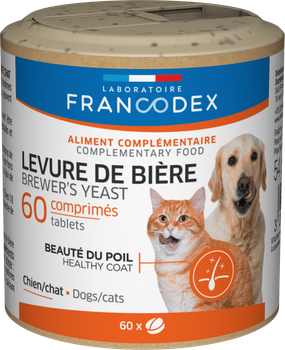 Пивні дріжджі для котів та собак LABORATOIRE FRANCODEX BREWER YEAST DOG CAT, 60 таб.