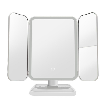 Дзеркало потрійне косметичне для макіяжу з LED підсвіткою Makeup Mirror 360 LED біле