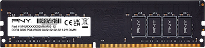 Оперативная память PNY DIMM DDR4-3200 32768MB PC4-25600 (MD32GSD43200-SI)