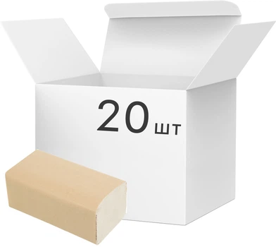 Рушники паперові Buroclean V-подібні 200 аркушів x 20 упаковок сірі (10100113)