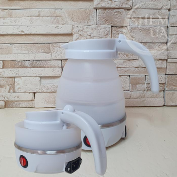 Электрочайник силиконовый дорожный складной Electric Kettle - EK-2354, белый