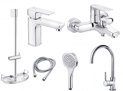 Набор смесителей PERLA KING-2 (PSH7204+PSH7203+PSH202+PSF1002+PSF2003+PSS1850) 107040-C