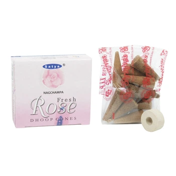 Пахощі Фреш Роза дхуп конуси Сатья Fresh rose dhoop cones Satya 12 шт (00977)