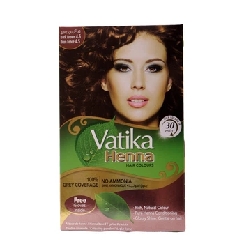 Краска для волос темно-коричневая Dabur Vatika Henna Hair Color Dark Brown дабур ватика хенна 60 г (00928)