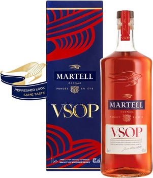 Коньяк Martell V.S.O.P. 8-12 років витримки 1 л 40% у подарунковій упаковці (3219820007879)