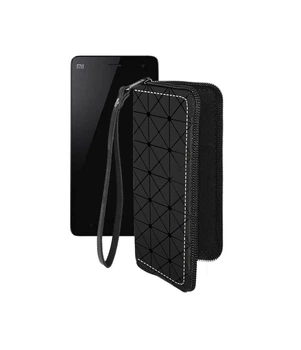 Чохол-гаманець з екошкіри для телефону Xiaomi Mi Note Чорний ромб
