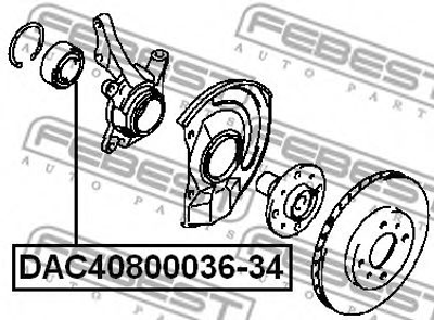 Підшипник колісний Febest (DAC4080003634)