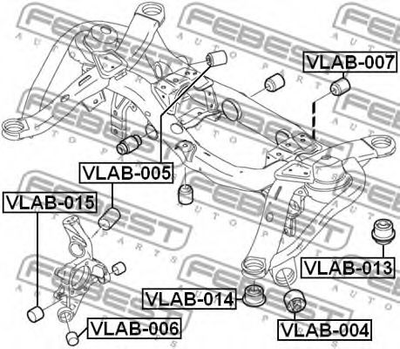 Сайлентблок подвески Febest (VLAB015)