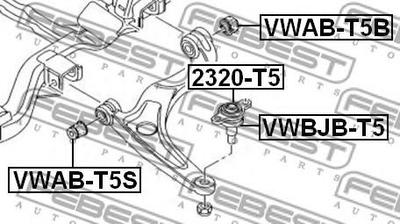 Сайлентблок підвіски Febest (VWABT5S)