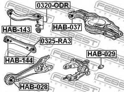 Сайлентблок підвіски Febest (HAB037)