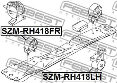 Опора двигателя/КПП Febest (SZMRH418FR)