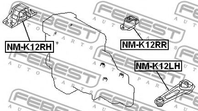 Опора двигуна / КПП Febest (NMK12RR)