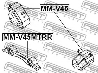 Опора двигателя/КПП Febest (MMV45MTRR)