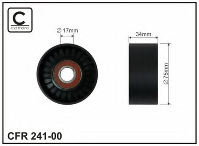 Ролик кулич приводного vw crafter 30-35 2.5tdi 06- (76x17x34) Caffaro (24100)