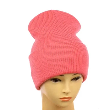 Вязаная шапка бини с широким отворотом Нитика One-size Коралловый