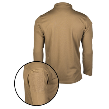 Футболка Поло тактична з довгим рукавом Tactical Long Sleeve Polo Shirt Quick Dry M DARK COYOTE