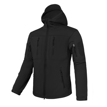 Чоловіча куртка Eagle Soft Shell JA-01-0 з флісом Black 3XL