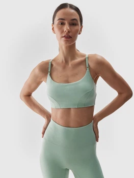 Спортивний топ для фітнесу жіночий 4F Sport Bra F143 4FWAW24USBAF143-47S XS Зелений (5905700084396)