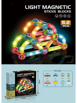 Klocki magnetyczne Icom ze światłem 52 elementy (6927181377087)