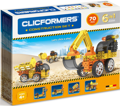 Конструктор Clicformers Construction Kit 4 в 1 Будівельні машини 74 деталей (8809465532864)