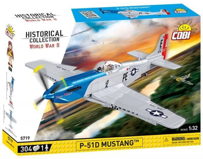 Klocki konstrukcyjne Cobi HC WWII P-51D Mustang 305 elementów (5902251057190)