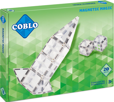 Klocki magnetyczne Coblo Construction Transparent 20 elementów (8719327675403)