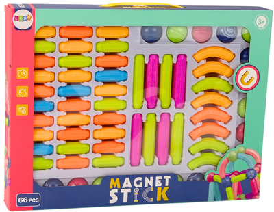 Klocki magnetyczne Leantoys Kolorowe 66 elementów (5905991015840)